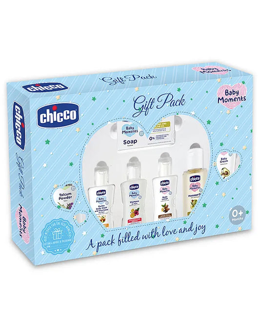 Chicco Baby Caring Set Blue Pack of 7 - 150 ml 250 gm
