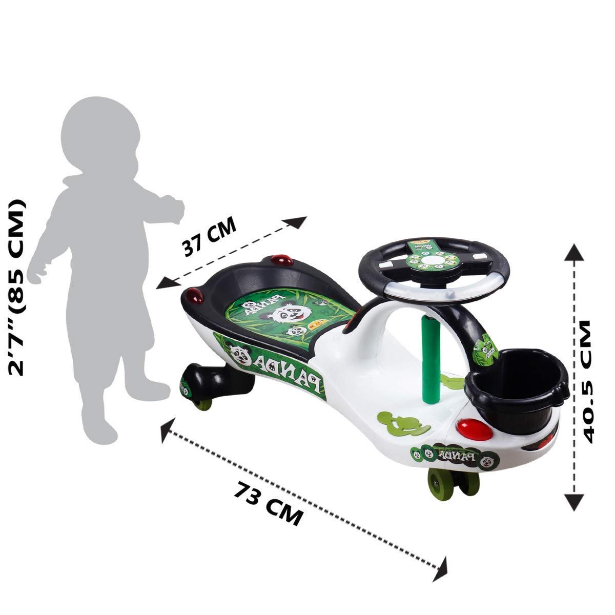 Toyzone Plastic Eco Panda Magic Car, Pack Of 1, White