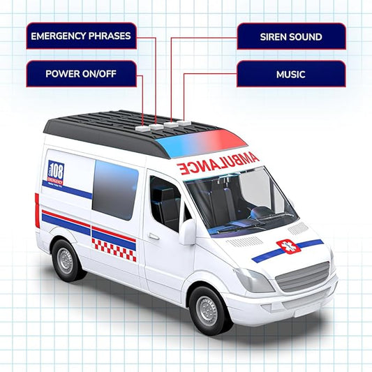 Big Toy Van for Kids with Multiple Emergency Siren Sound & Lighting