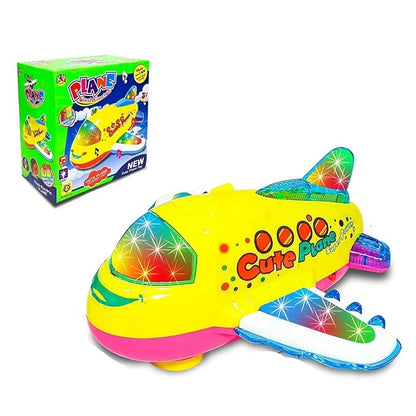 Battery Operated Cute Plane Toys with Led Light,Music