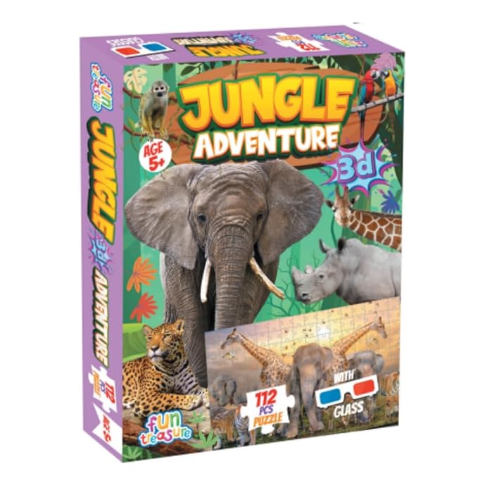 ungle Adventure 3D Jigsaw Puzzle (112 Pieces)