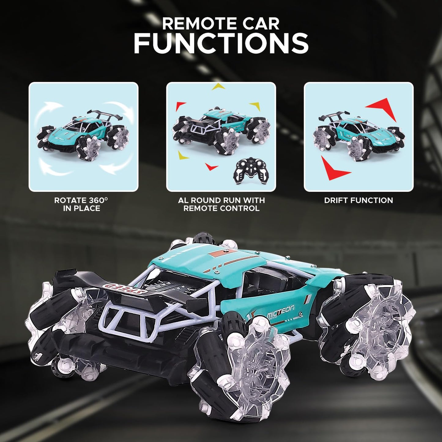 Remote Control Drift Stunt Car for Kids 360 Rotation, All-Terrain RC Car