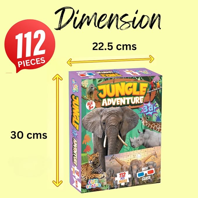 ungle Adventure 3D Jigsaw Puzzle (112 Pieces)