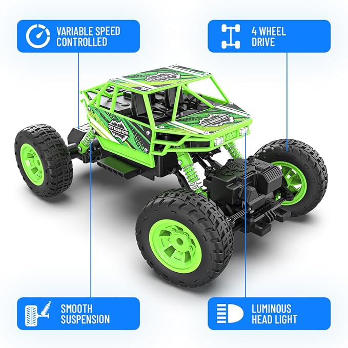 Mirana Duster 4WD 4x4 RC Car High Speed ATV Remote Control Rock Crawler green