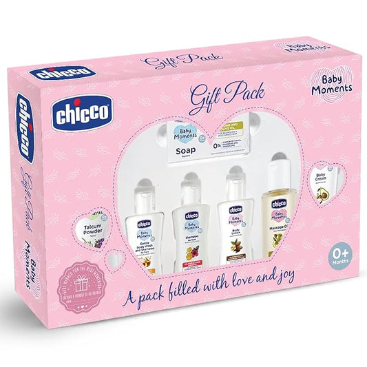 Chicco Baby Moments Caring Set Pink, Gift Set for Babies, 0m