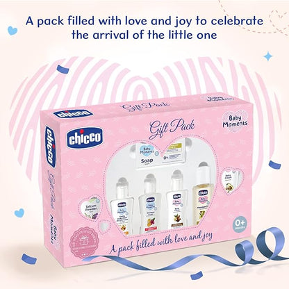 Chicco Baby Moments Caring Set Pink, Gift Set for Babies, 0m