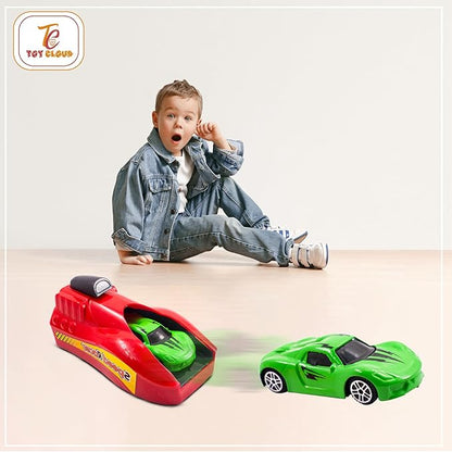 High-Speed Toy Car Launcher Toys for Kids Includes 7 Metal Die-Cast Racing Cars