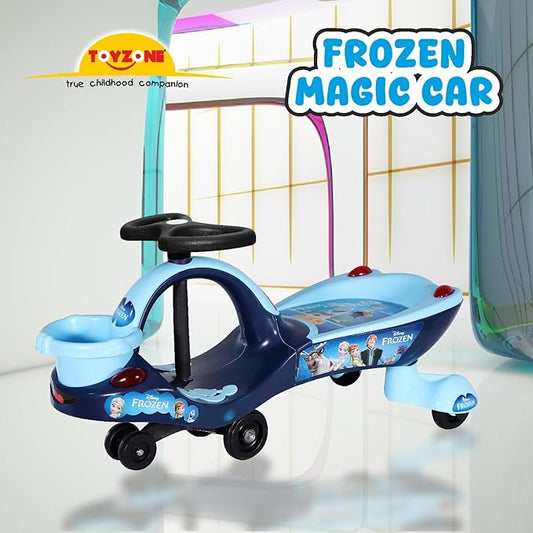 Toyzone Frozen Magic Car,Swing Car, Ride-on with Front Basket