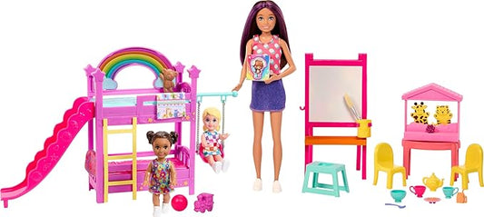Barbie Skipper Babysitters Inc.™ Ultimate Daycare Playset with 3 Dolls, Furniture & 15+ Accessories, Includes Bunk Beds & Color-Change Easel