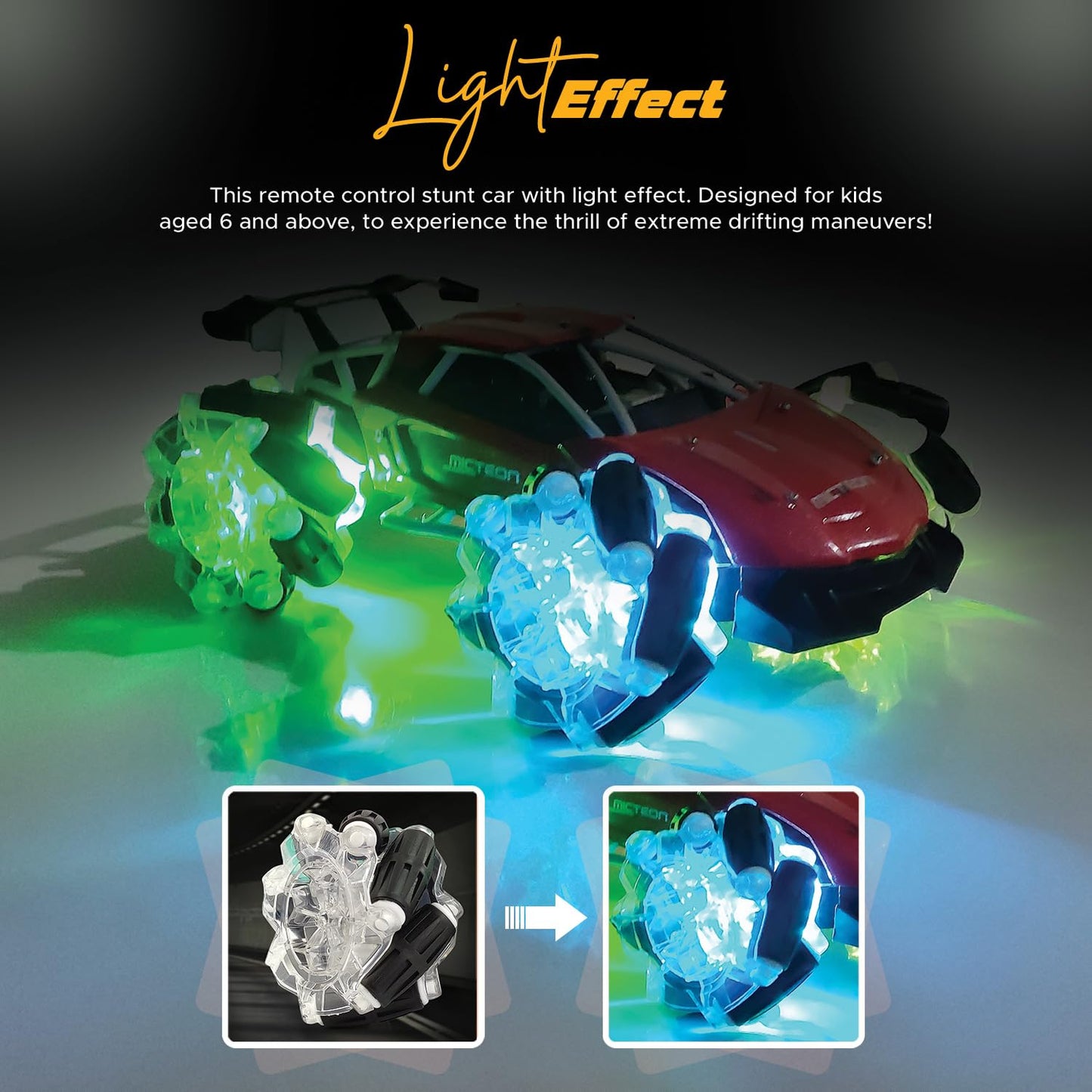 Remote Control Drift Stunt Car for Kids 360 Rotation, All-Terrain RC Car