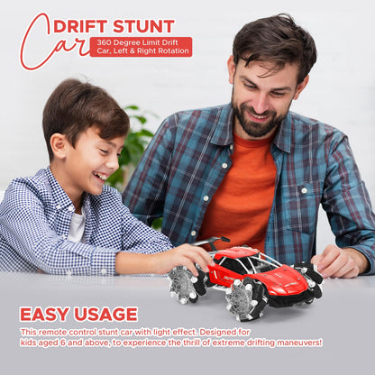 Remote Control Drift Stunt Car for Kids 360 Rotation, All-Terrain RC Car