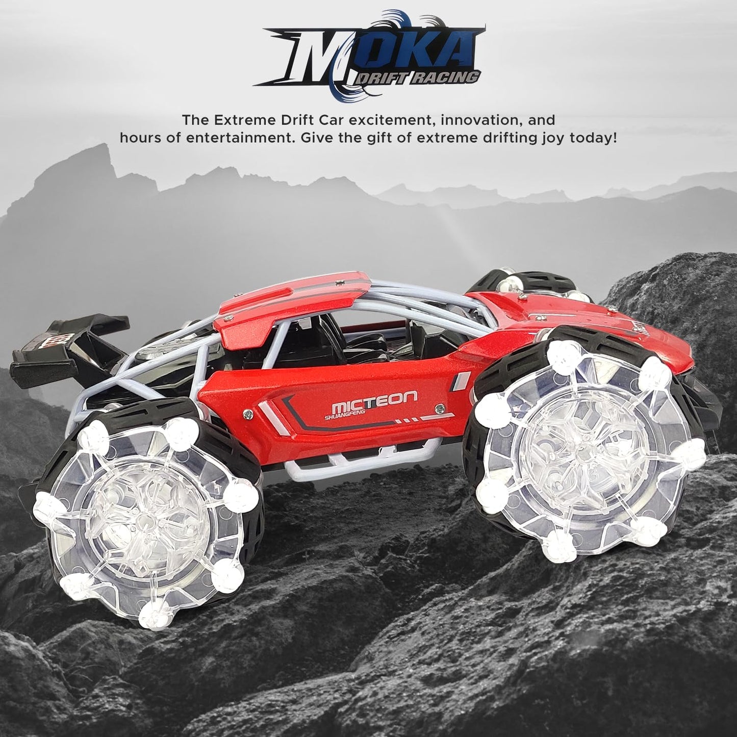 Remote Control Drift Stunt Car for Kids 360 Rotation, All-Terrain RC Car