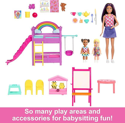 Barbie Skipper Babysitters Inc.™ Ultimate Daycare Playset with 3 Dolls, Furniture & 15+ Accessories, Includes Bunk Beds & Color-Change Easel
