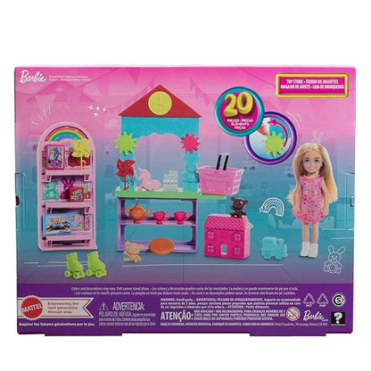 Barbie Chelsea Can Be… Toy Store Playset with Small Blonde Doll, Counter & Display Furniture & 15 Accessories, Like Mini Toys